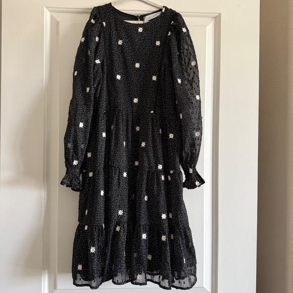 Zara Girl's Swiss Dot Embroidered Flowers Dress size 10 - Picture 2 of 11